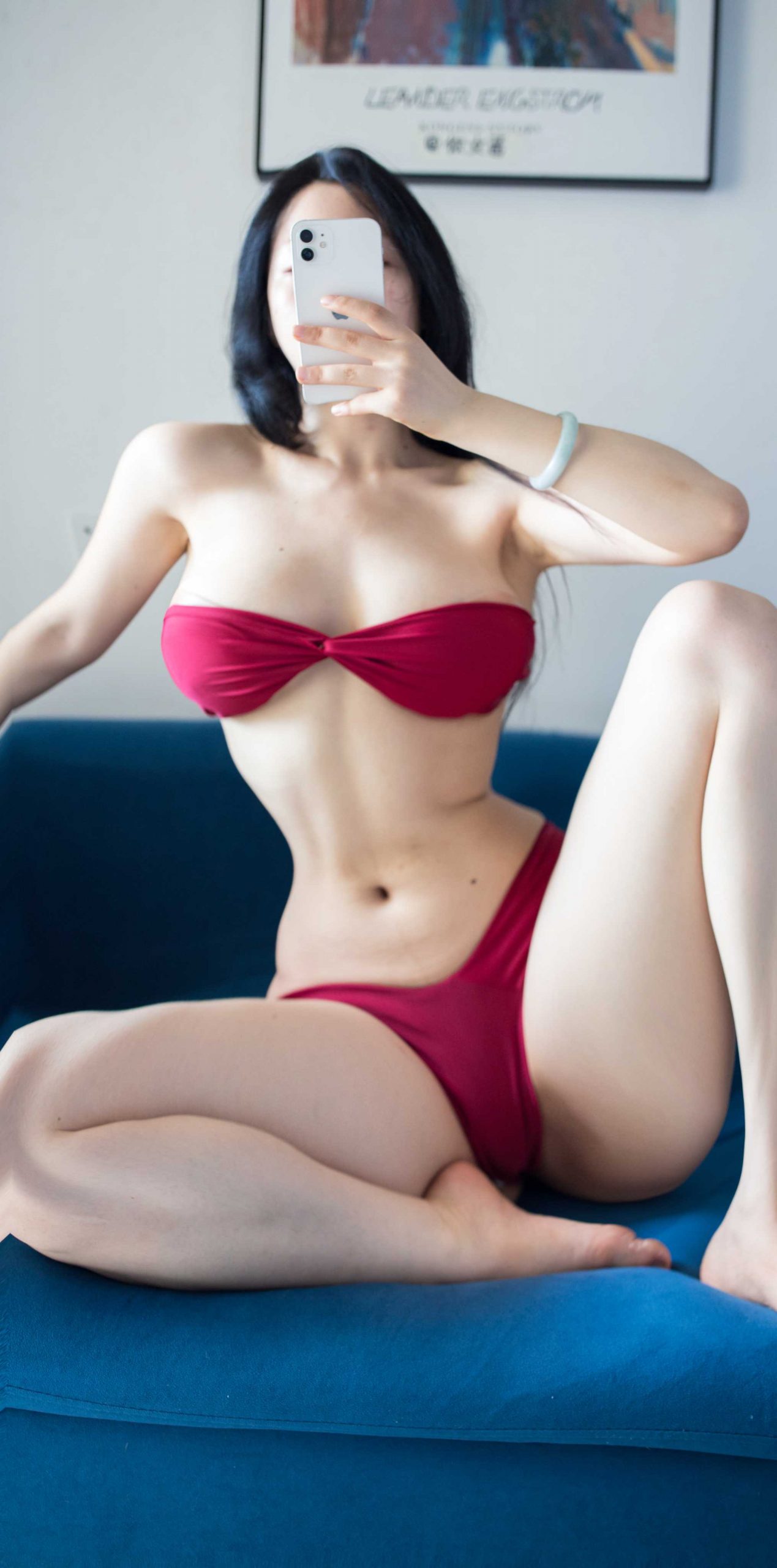 图片[3]-文茜黑丝高跟鞋+紫红色neinei[60P]